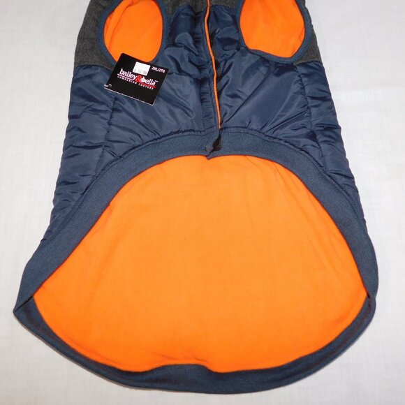 Bailey & Bella 2XL navy Blue Orange Fleece Lined Dog Jacket Coat New w Tags - Picture 9 of 9